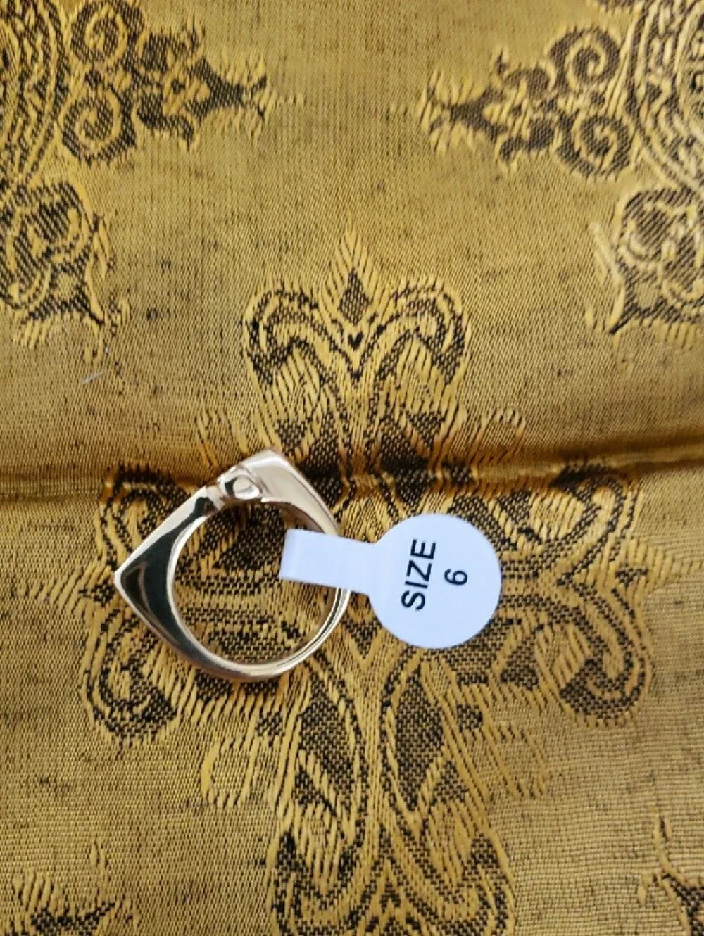 Gold-Tone Modern Cross Ring - Size 6